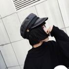 Plain Military Cap Black - M