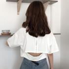 Short-sleeve Zip Open Back T-shirt