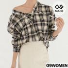 Tall Size Lace-up Check Shirt