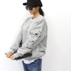 Beaded-sleeve Sweatshirt