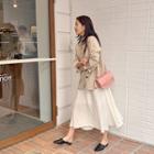 Puff-sleeve Gathered Long Dress