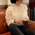 Ruffled Lace Blouse Milky White - One Size