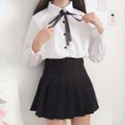 Long-sleeve Ruffled Bow Blouse