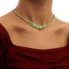 Lettering Flower Bead Choker
