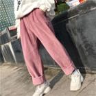 Elasticized Baggy Corduroy Pants