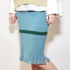 Contrast-trim Ribbed Knit Skirt