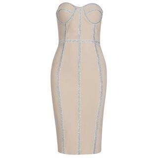 Contrast Trim Tube Sheath Dress