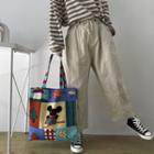 Print Tote Bag Shoulder Bag - Mouse - Multicolor - One Size