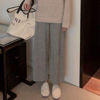 Wide Leg Knit Pants Pants - One Size