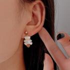 Bear Shell Stainless Steel Dangle Earring 1 Pair - Gold & White - One Size