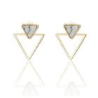 Triangle Marble Print Turquoise Alloy Dangle Earring 1 Pair - Gold - One Size