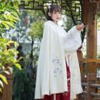 Floral Hanfu Cape Off-white - One Size