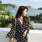 Dotted 3/4-sleeve Sun Dress