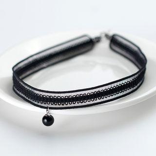 925 Sterling Silver Ball Pendant Choker