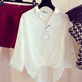 Plain Dip-back Blouse
