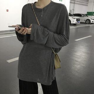 Long-sleeve T-shirt / Pleated Wide Leg Pants