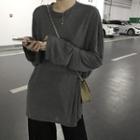 Long-sleeve T-shirt / Pleated Wide Leg Pants