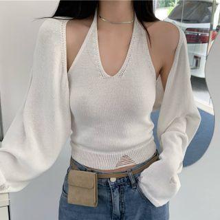 Knit Camisole Top / Light Jacket / Set