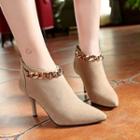 Chain Detail High Heel Ankle Boots