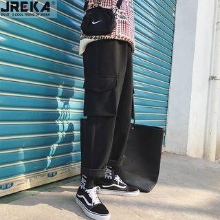 Straight-cut Wool Cargo Pants