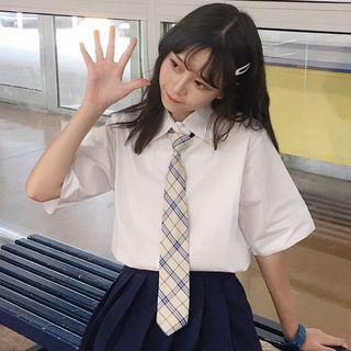 Short-sleeve Shirt / Long-sleeve Shirt / Plaid Tie / Set