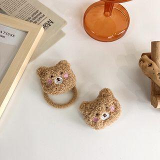 Bear Chenille Fabric Hair Clip / Hair Tie