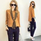 Set: Dip-back Top + Check Slim-fit Pants