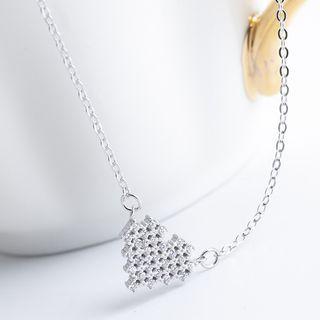 S925 Sterling Silver Heart Necklace Silver - One Size