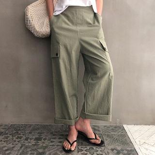Flap-pocket Wide-leg Pants