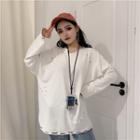 Long-sleeve Ripped Top