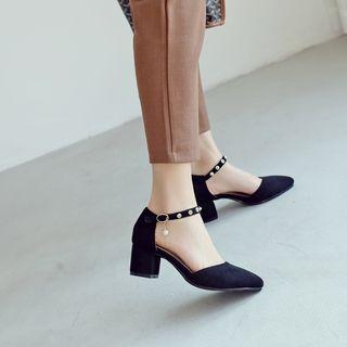 Faux Suede Block Heel Dorsays