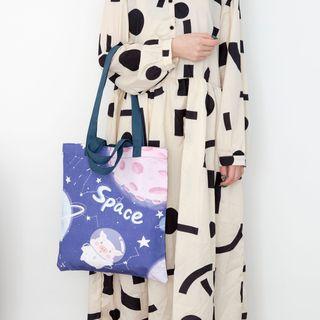 Canvas Space Pig Tote