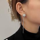 Rhinestone Snowflake Drop Earring Stud Earring - 1 Pair - Silver - One Size