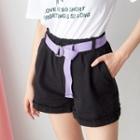 Fold-up Double-d Buckled Belt Shorts