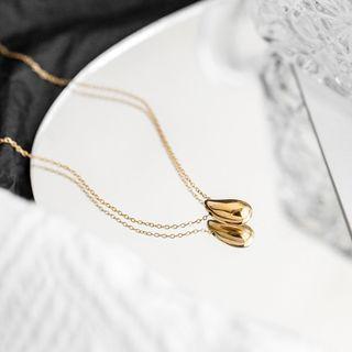 Water Drop Necklace Gold - One Size