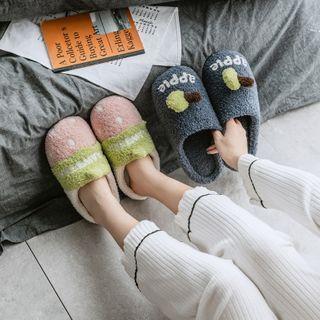 Fruit Print Fluffy Slippers