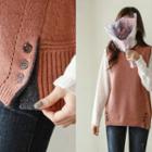 Sleeveless Contrast-trim Wool Blend Sweater