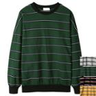 Striped Round-neck Long-sleeve Sweatshirt