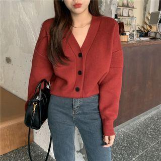 Long Sleeve V-neck Button-up Knit Cardigan
