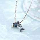 Rhinestone Dolphin Necklace As Shown In Figure - One Size