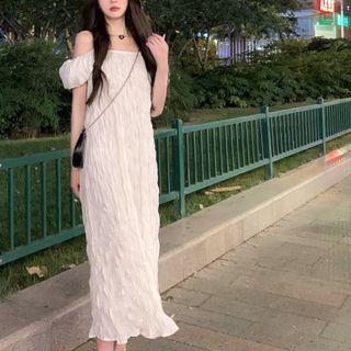 Off-shoulder Spaghetti Strap Dress Dress - One Size