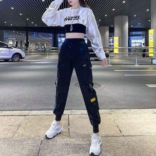 Cropped Tank Top / Lettering Cropped Pullover / Cargo Pants