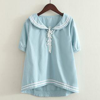 Sailor Collared Short-sleeve T-shirt