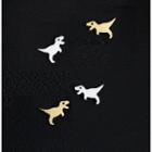 925 Sterling Silver Dinosaur Earring Gold - One Size