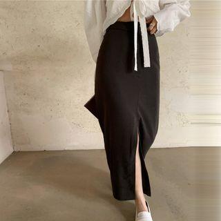 Tied Cropped Blouse / Midi Skirt