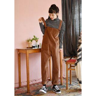 Corduroy Baggy-fit Overall Pants