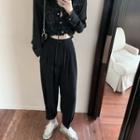 Contrast Stitching Single-breasted Jacket / Jogger Pants