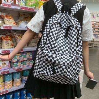 Checker Board Print Backpack