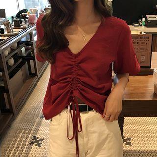 Drawstring Short Sleeve T-shirt