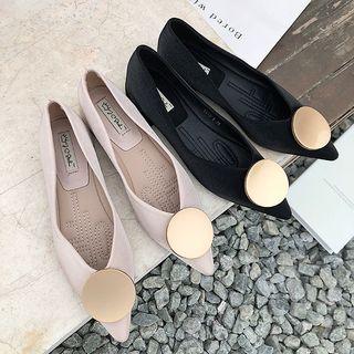 Metal Accent Pointy-toe Flats